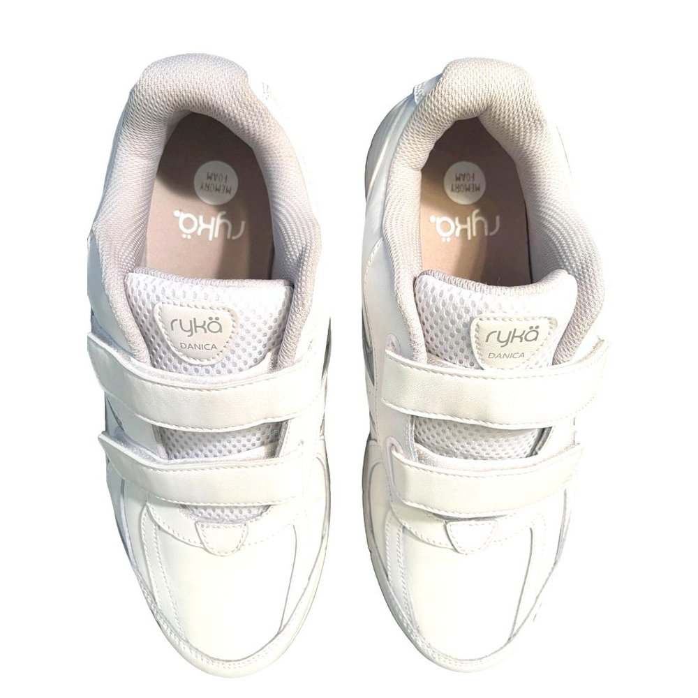 RYKA DANICA WALKING SHOES MEMORY FOAM VELCRO CLOSURE WHITE WOMENS 11W